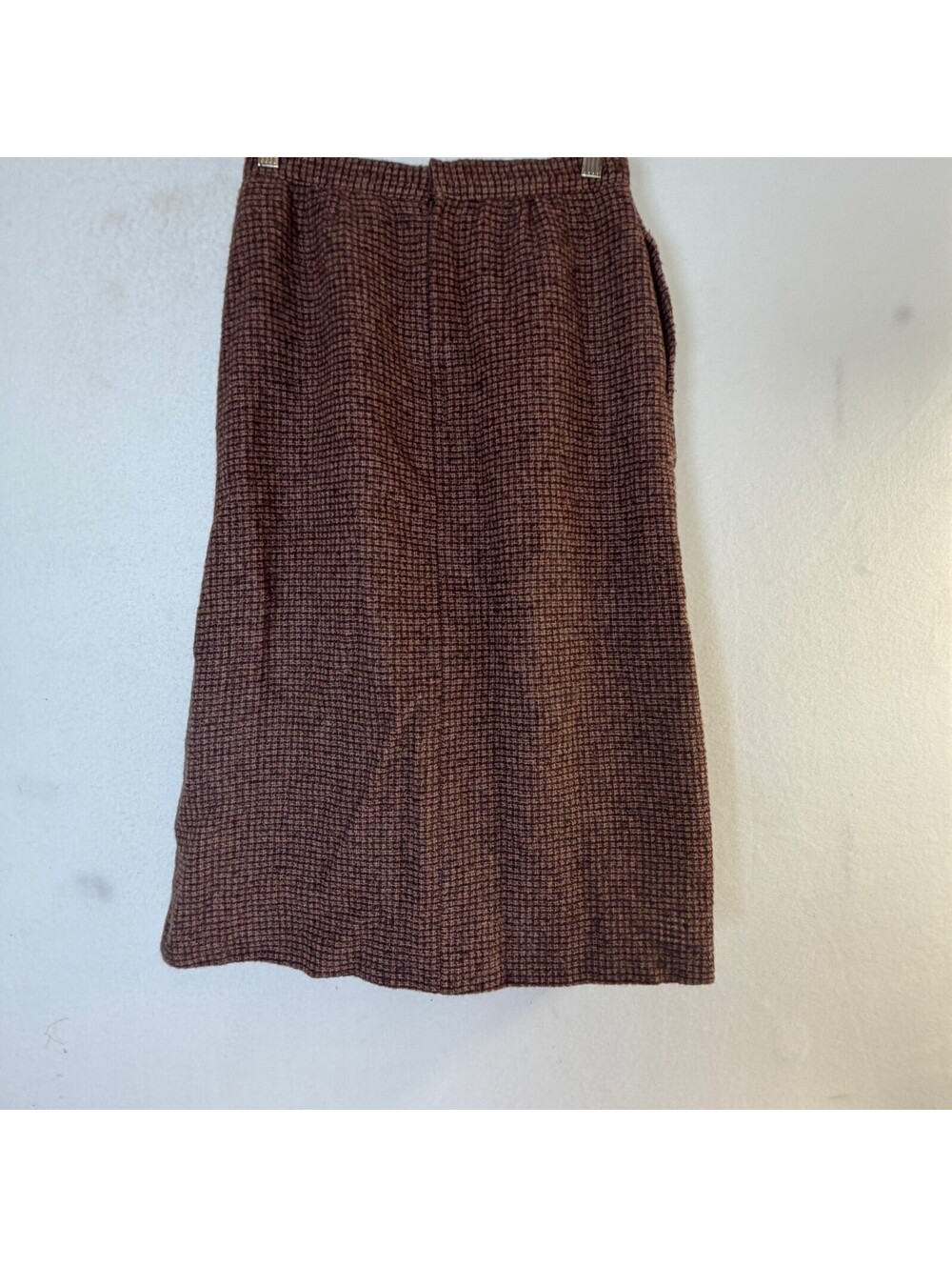 Vintage ville d'azur Brown Houndstooth Pleated Skirt Size 9 B-12 - Picture 4 of 7